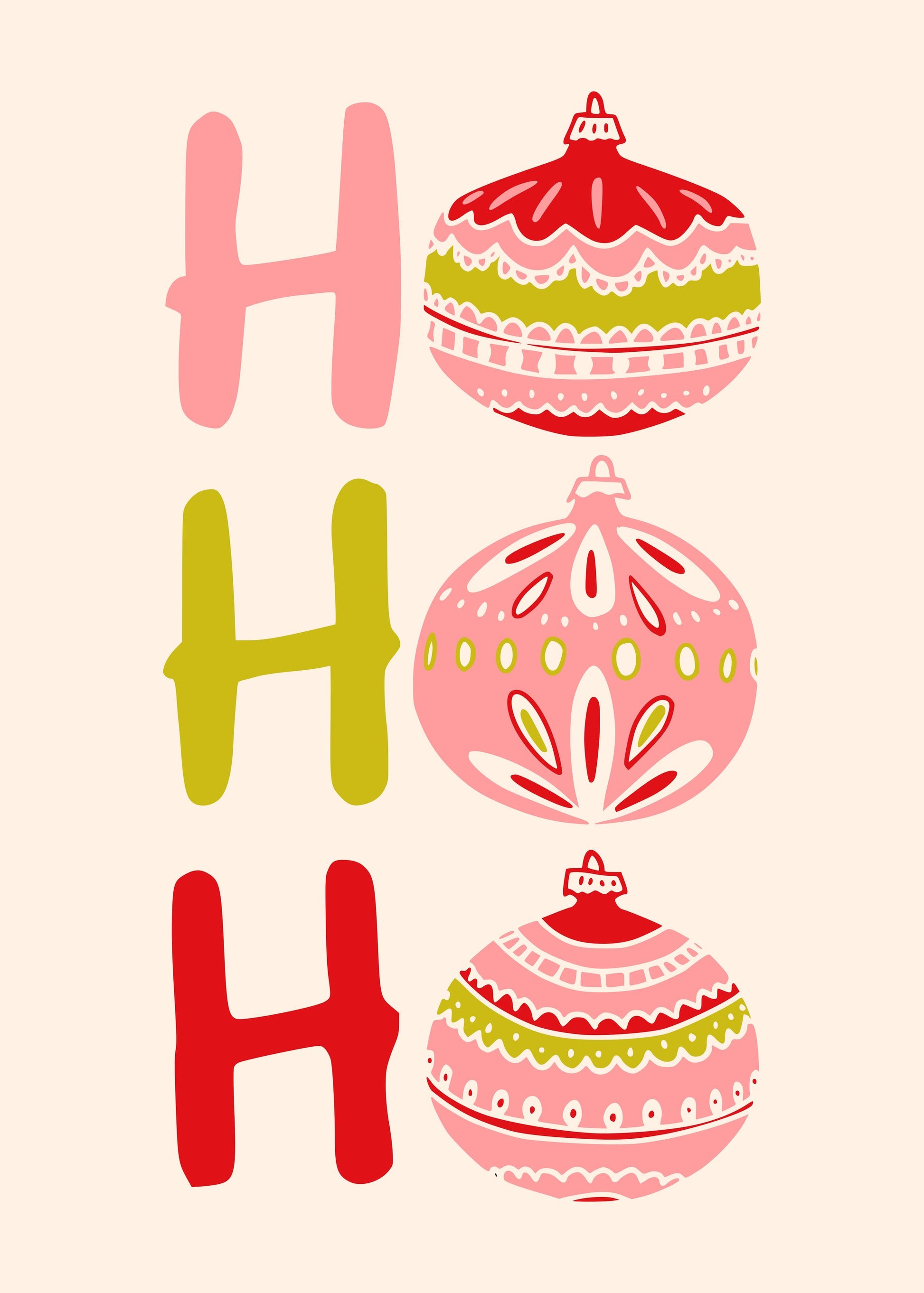 HoHoHo Cheerful little Christmas Illustration - Poster / Art Print