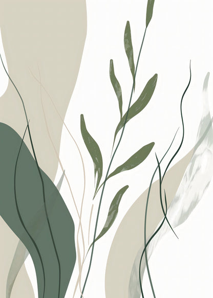 Green Abstract Leaves No 1 - Poster / Art Print