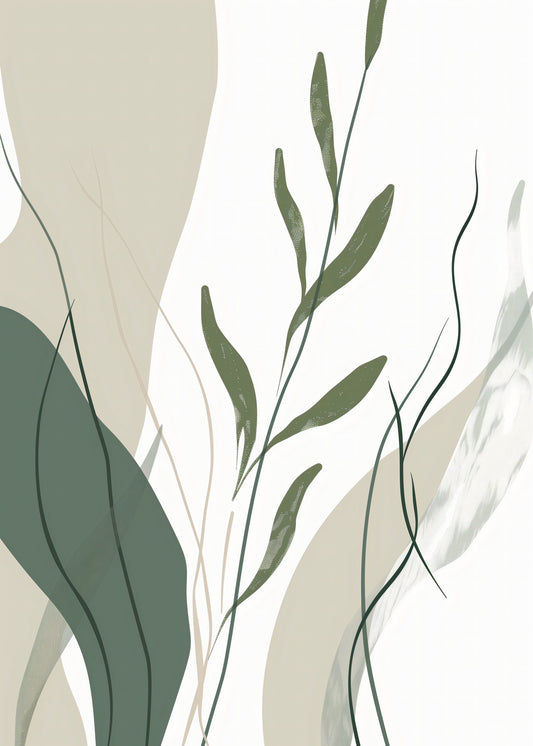 Green Abstract Leaves No 1 - Poster / Art Print