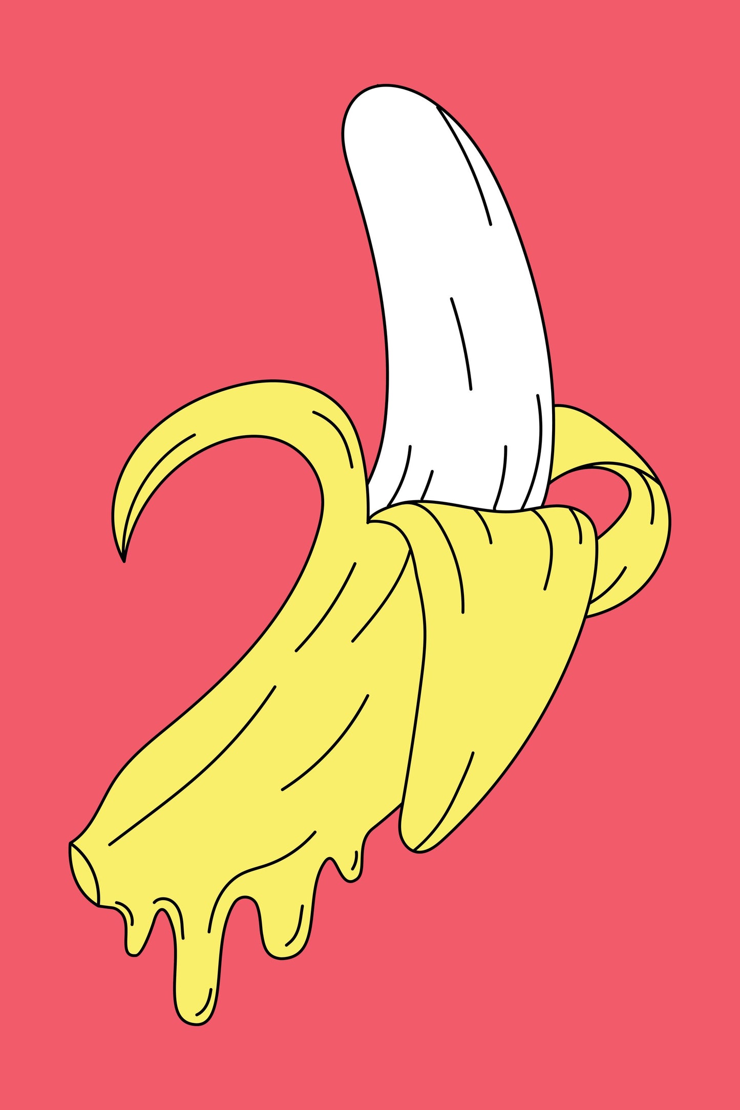 Melting Pink Banana - Poster / Art Print