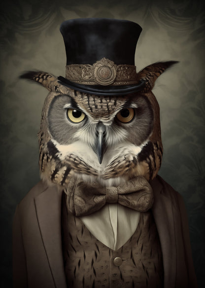 Dapper Owl Gentleman - Poster / Art Print