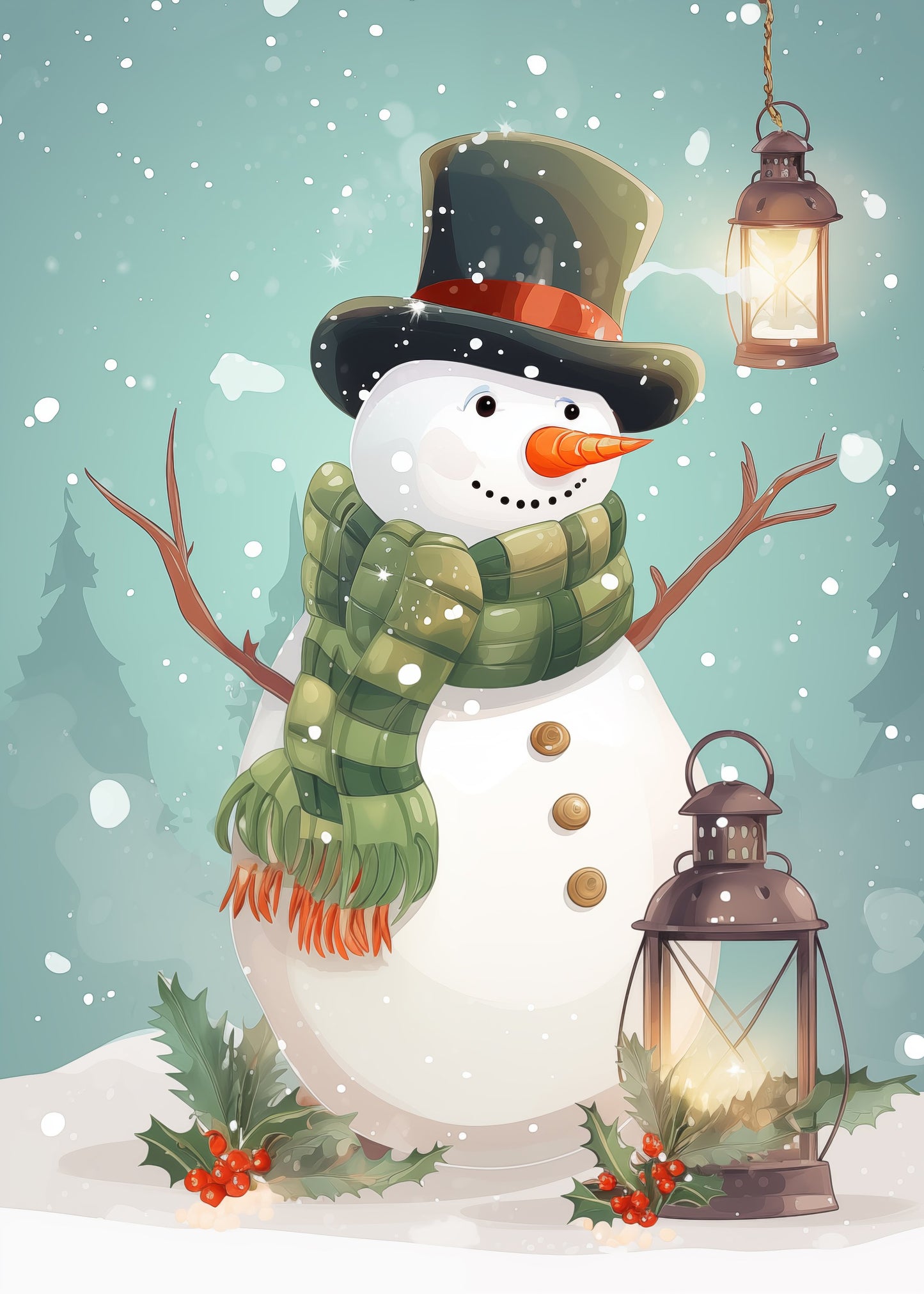 Cute Snowman No 1 - Poster / Art Print