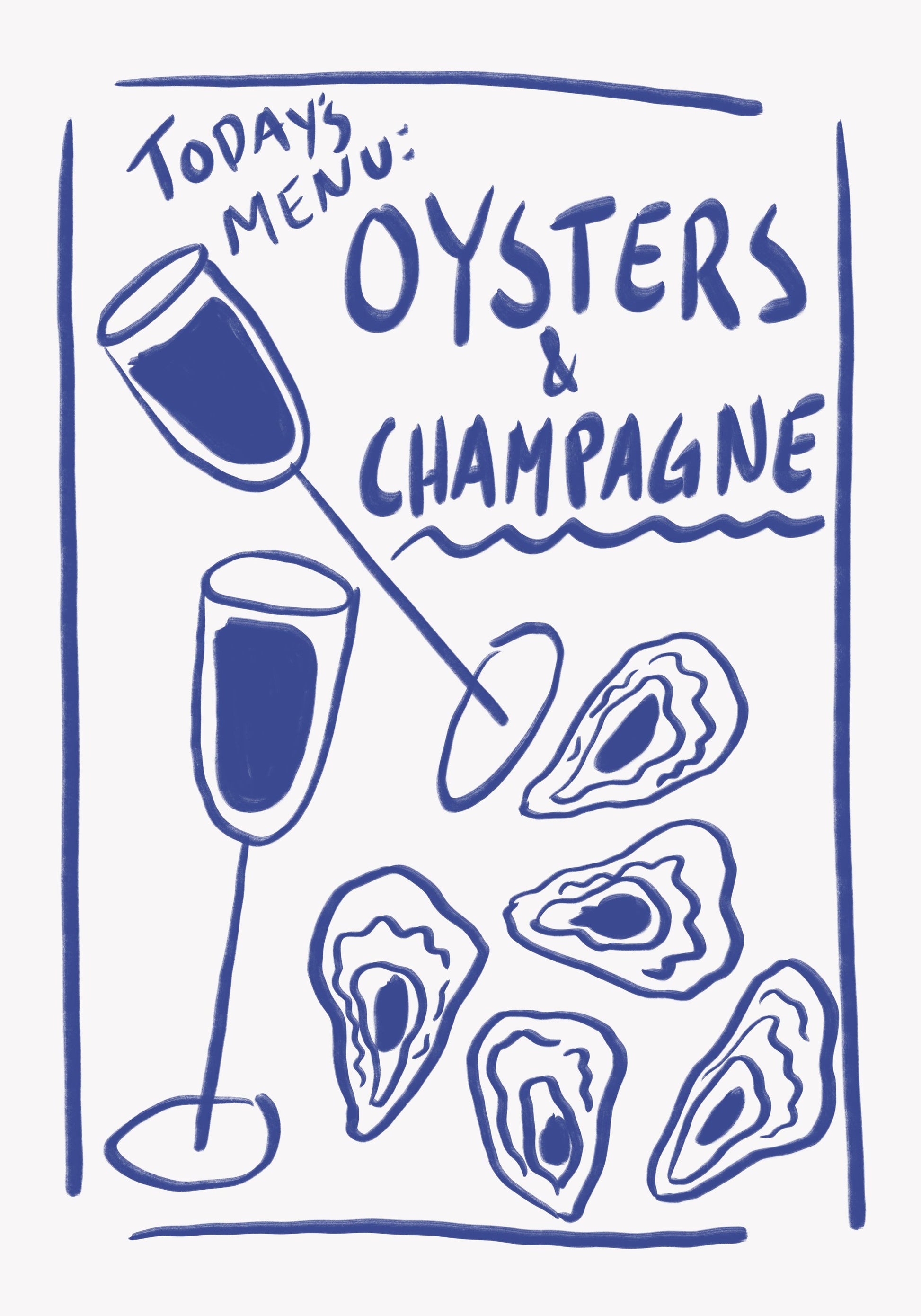 Oysters & Champagne - Poster / Art Print