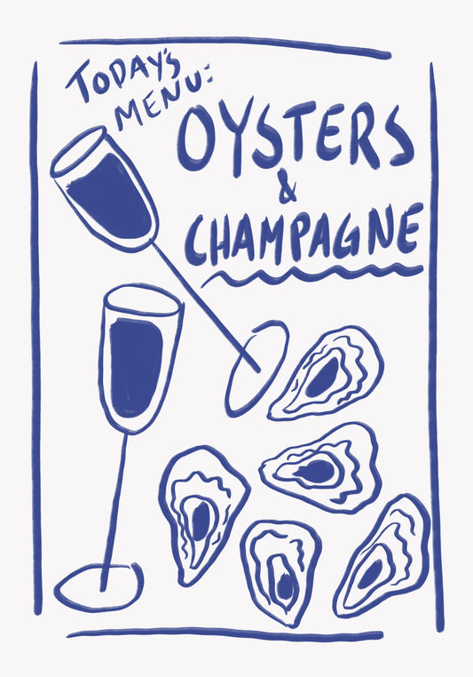 Oysters & Champagne - Poster / Art Print
