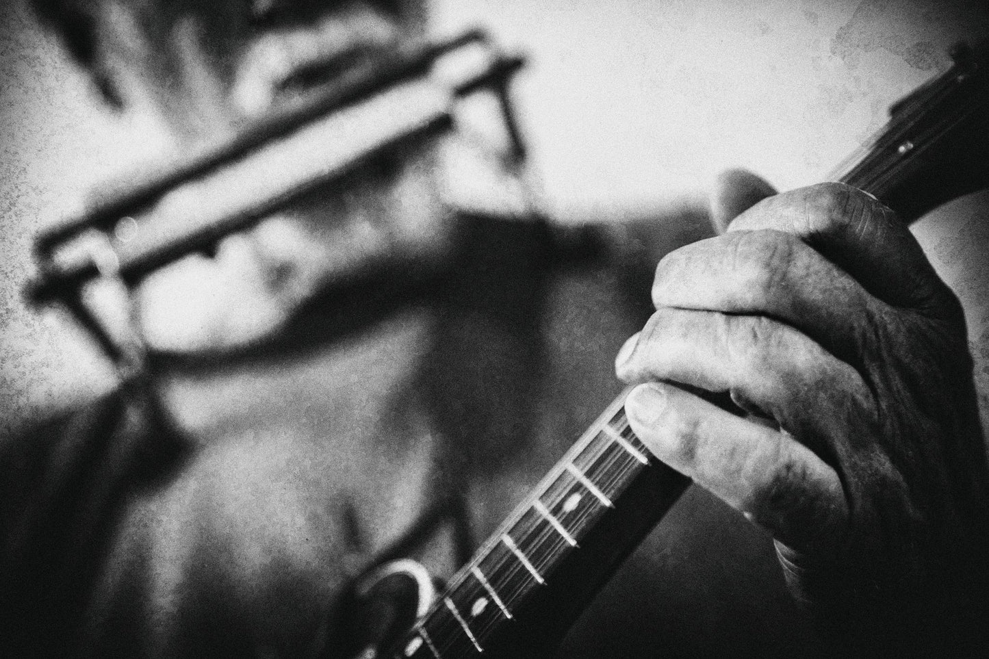 Wolf with mandolin and harmonica - Poster / Art Print