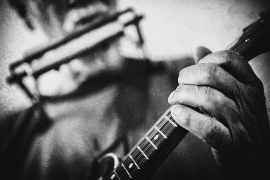 Wolf with mandolin and harmonica - Poster / Art Print