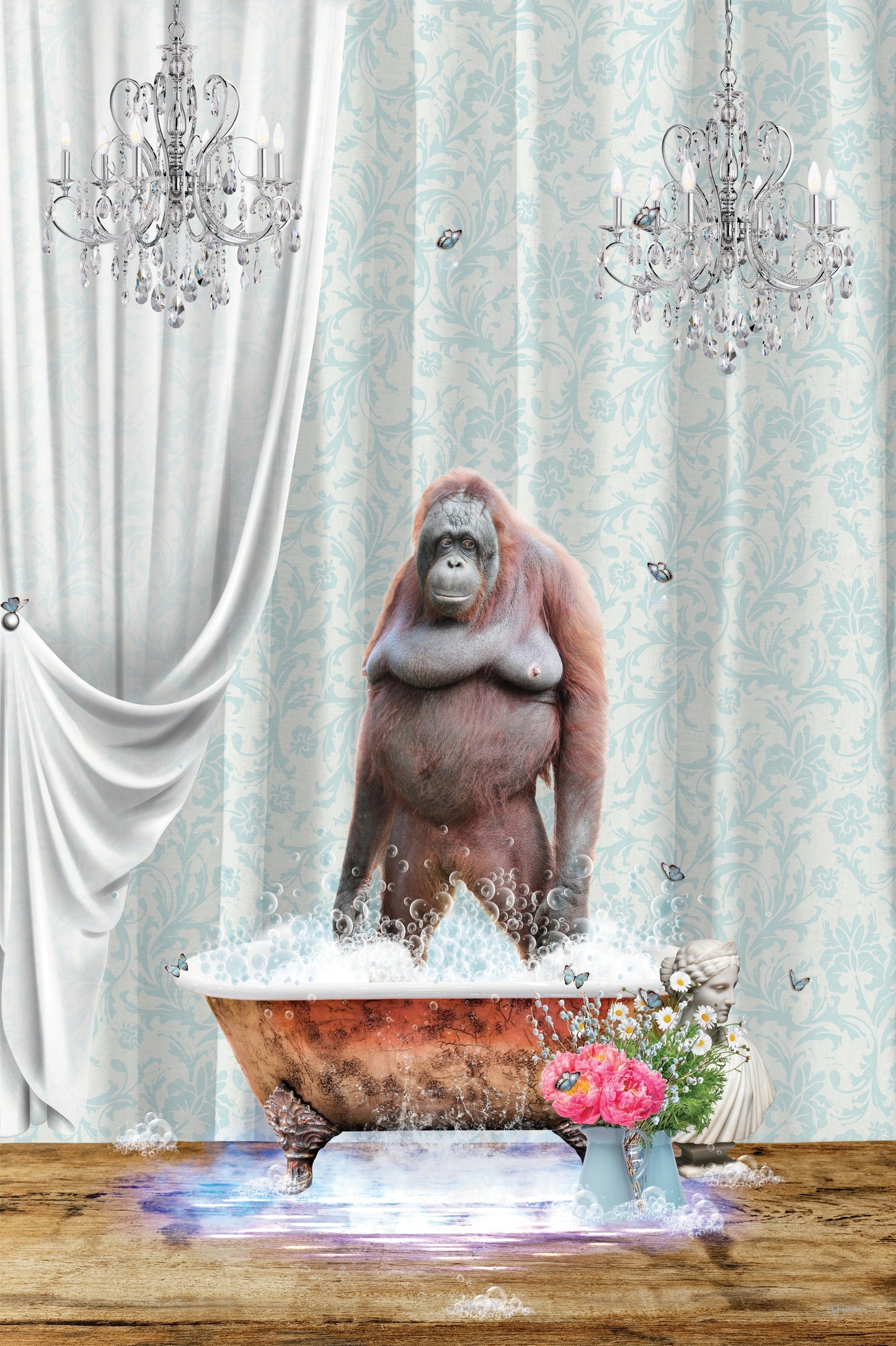 Orangutan & Bubbles - Poster / Art Print