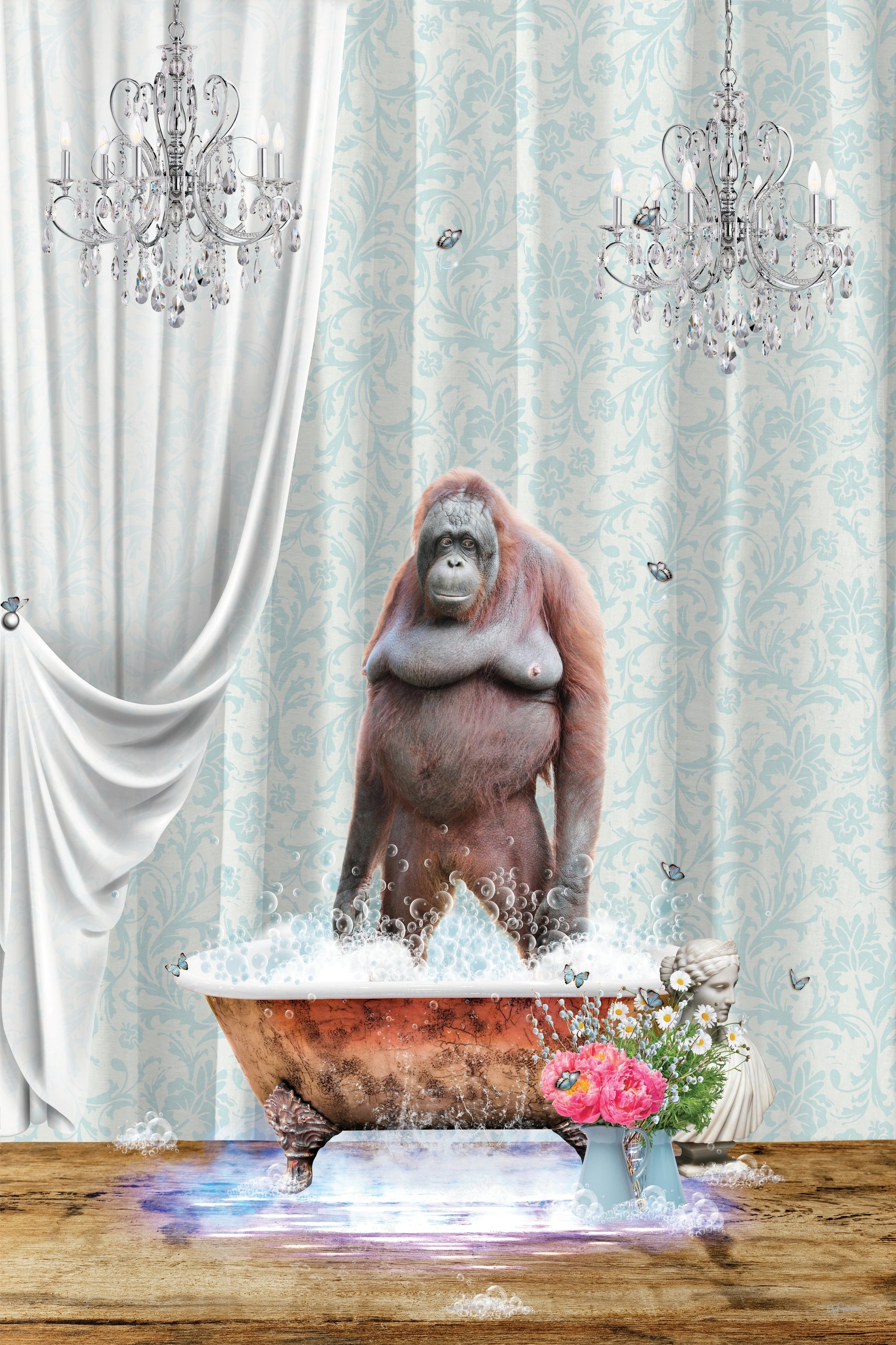 Orangutan & Bubbles - Poster / Art Print