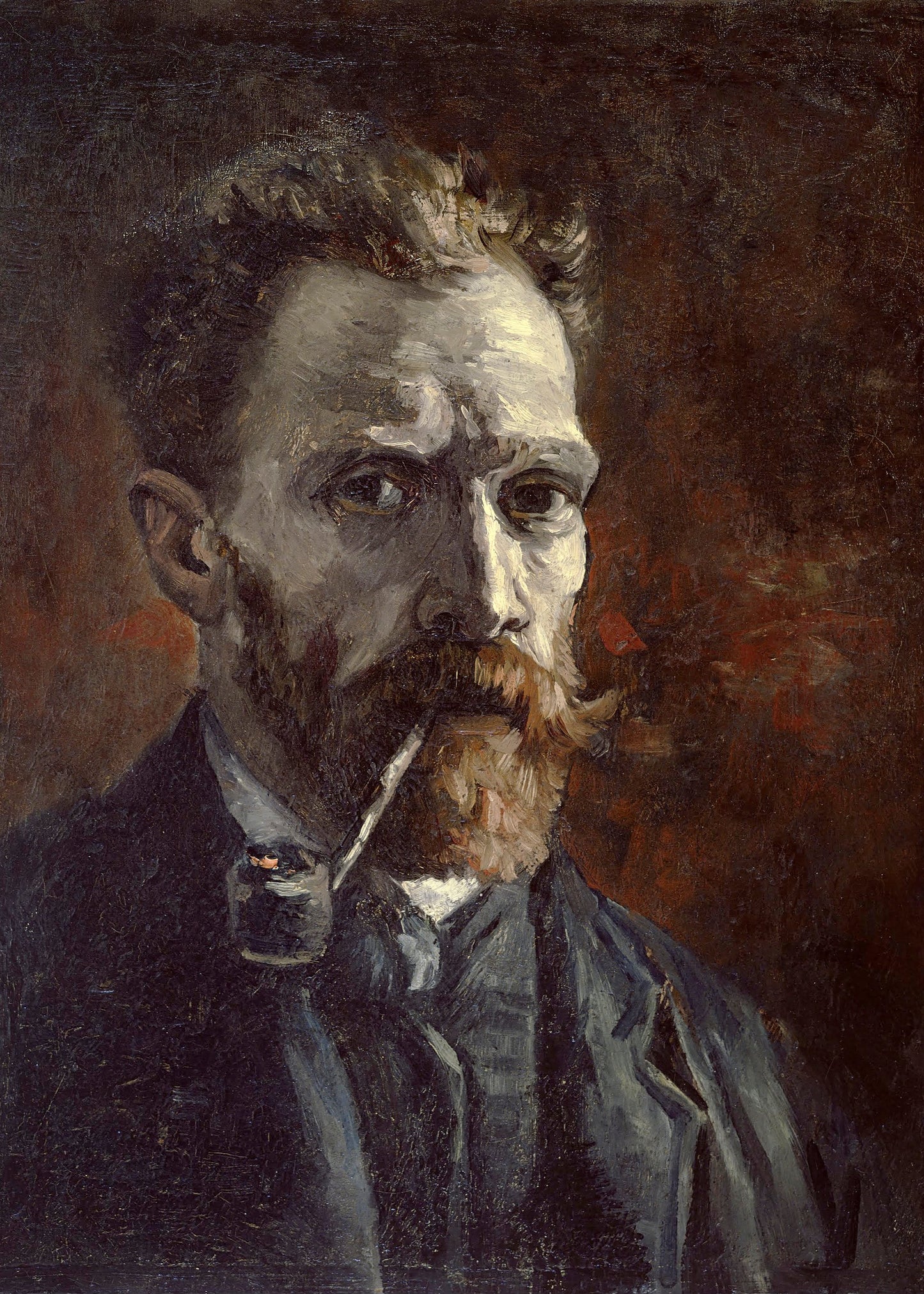 Vincent Van Gogh's Self Portrait With Pipe (1886) - Poster / Art Print