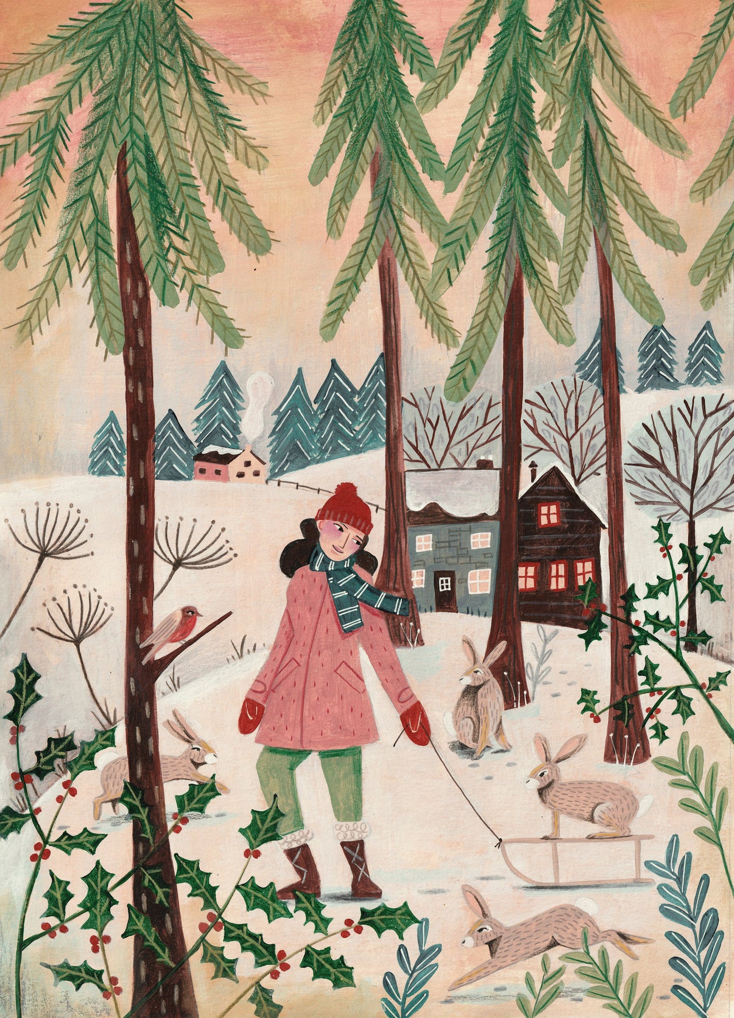 Walking in the snow - Poster / Art Print