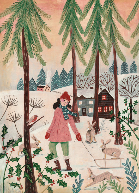 Walking in the snow - Poster / Art Print