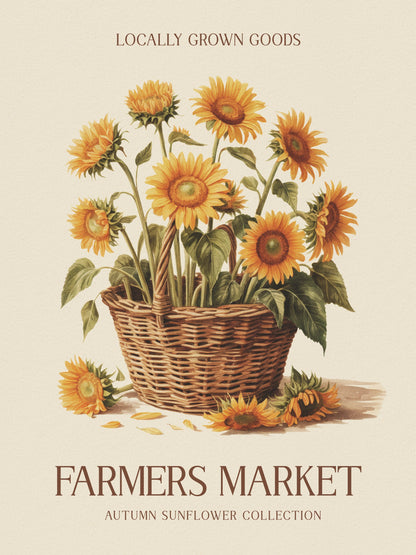 Farmers Market Sunflower - Poster / Art Print