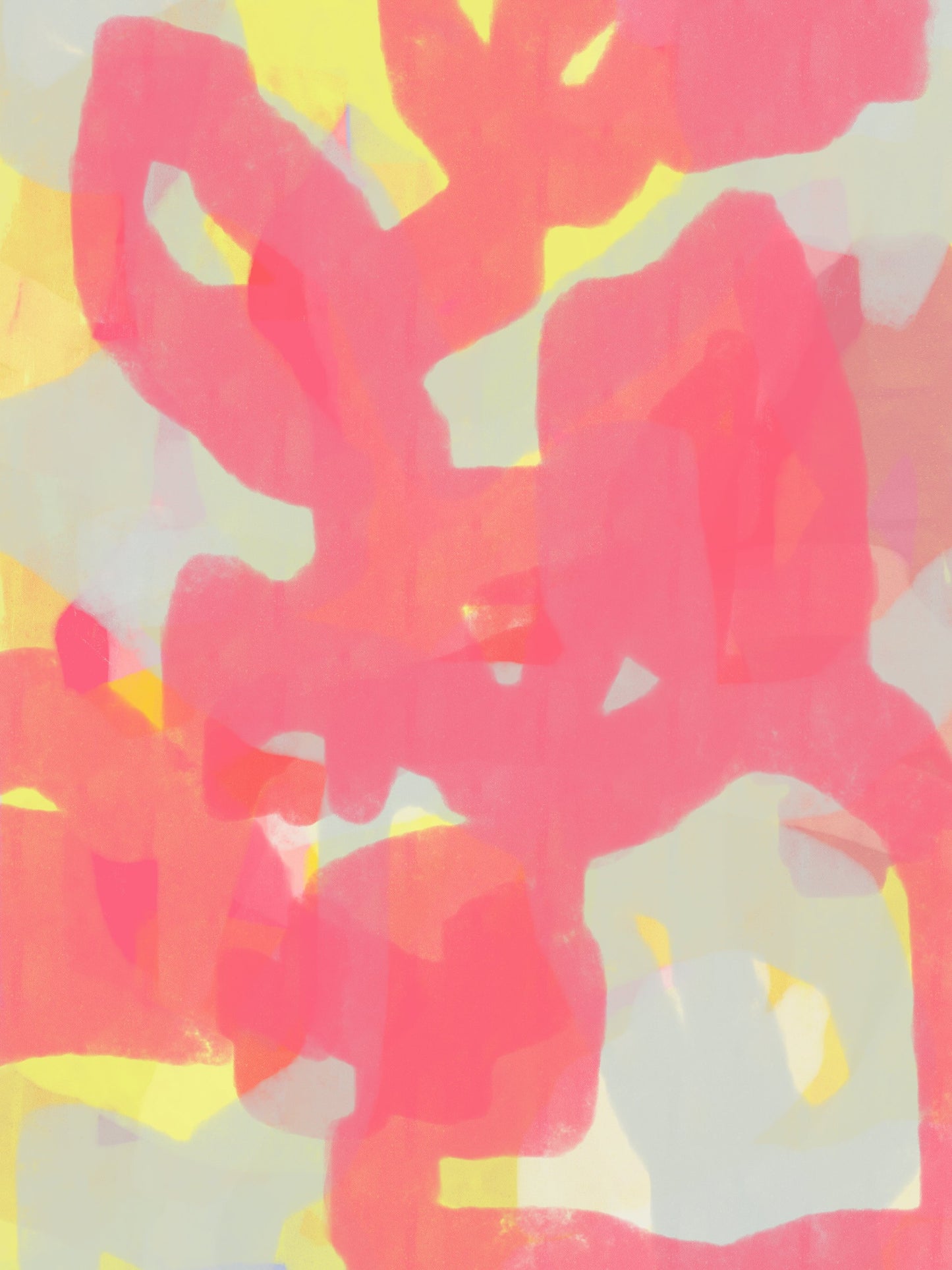 Pink, Grey, Yellow Abstract - Poster / Art Print