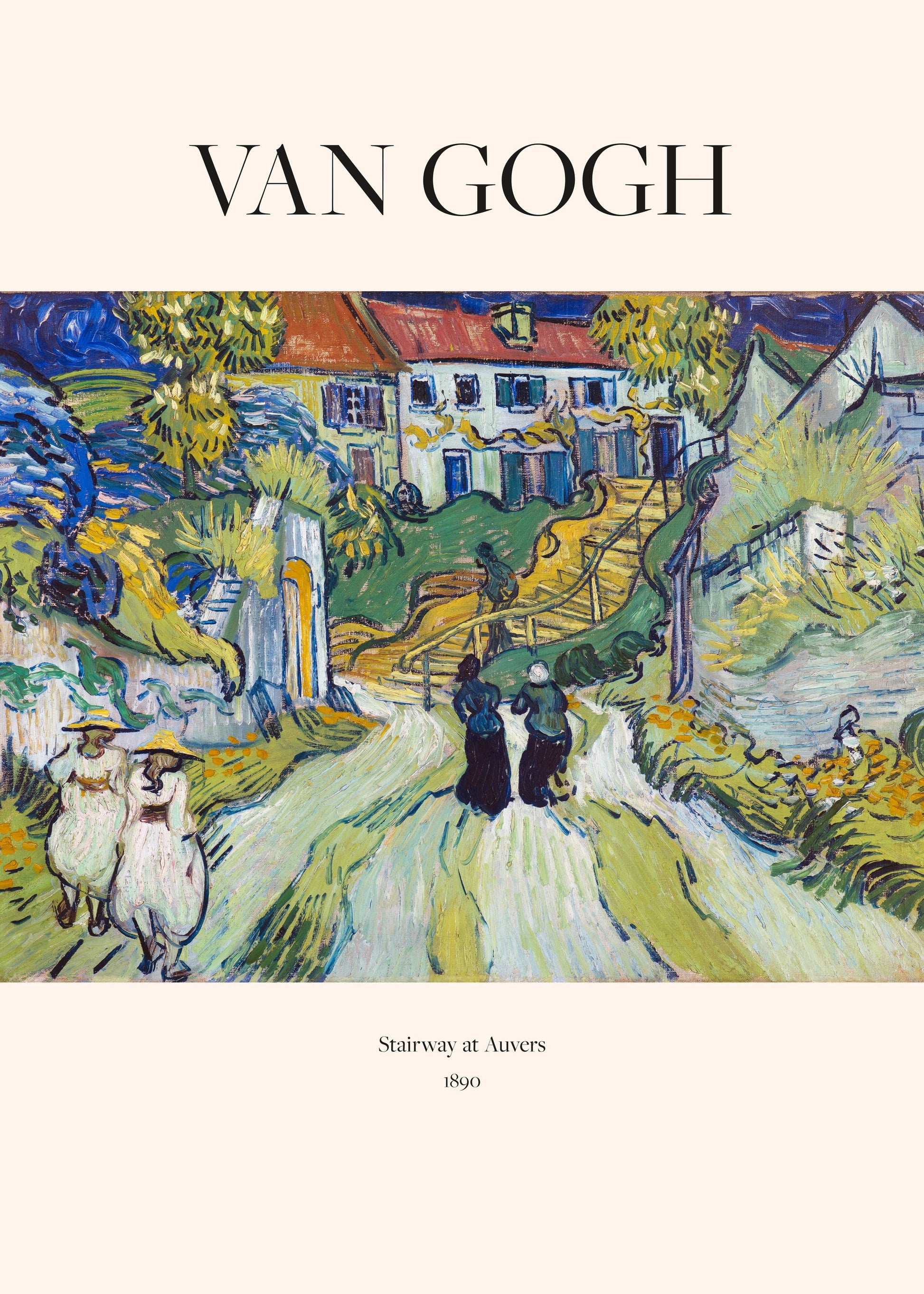 Stairway At Auvers (1890) Van Gogh - Poster / Art Print