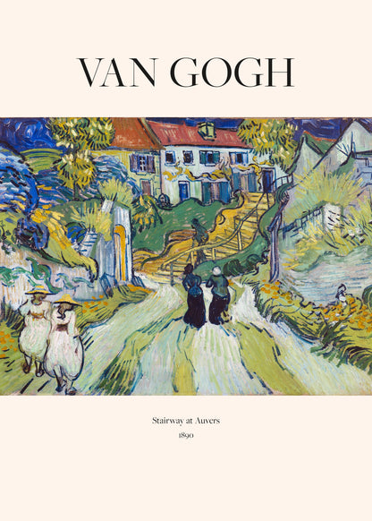 Stairway At Auvers (1890) Van Gogh - Poster / Art Print