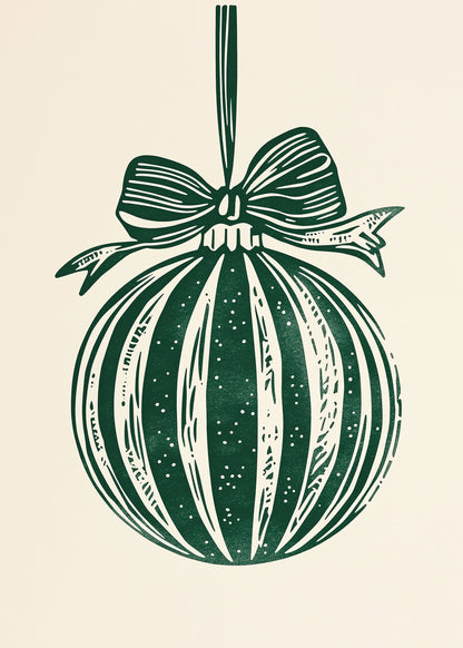 Christmas Ornament Green Illustration - Poster / Art Print