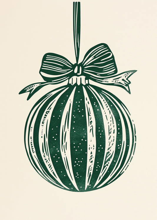 Christmas Ornament Green Illustration - Poster / Art Print