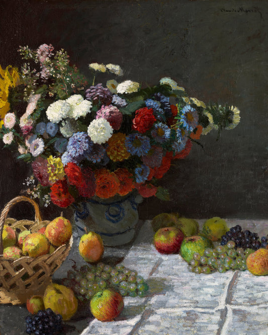 Still Life With Flowers and Fruit (1869) By Claude Monet - Poster / Art Print
