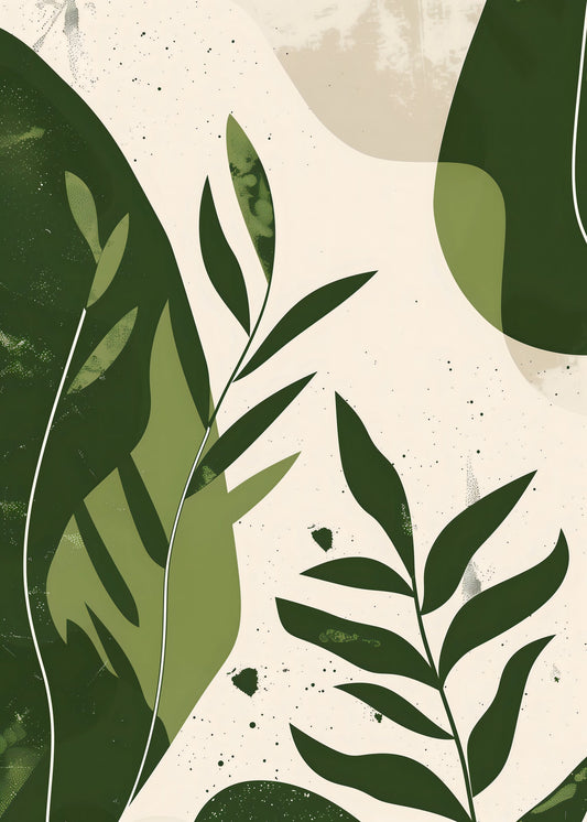 Green Abstract Leaves No 2 - Poster / Art Print