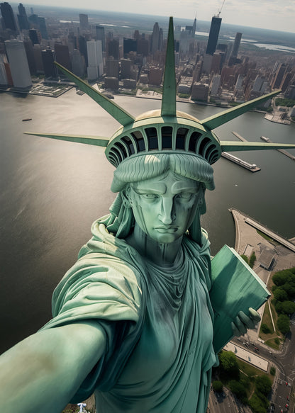 The Statue of Liberty Selfie - Poster / Art Print