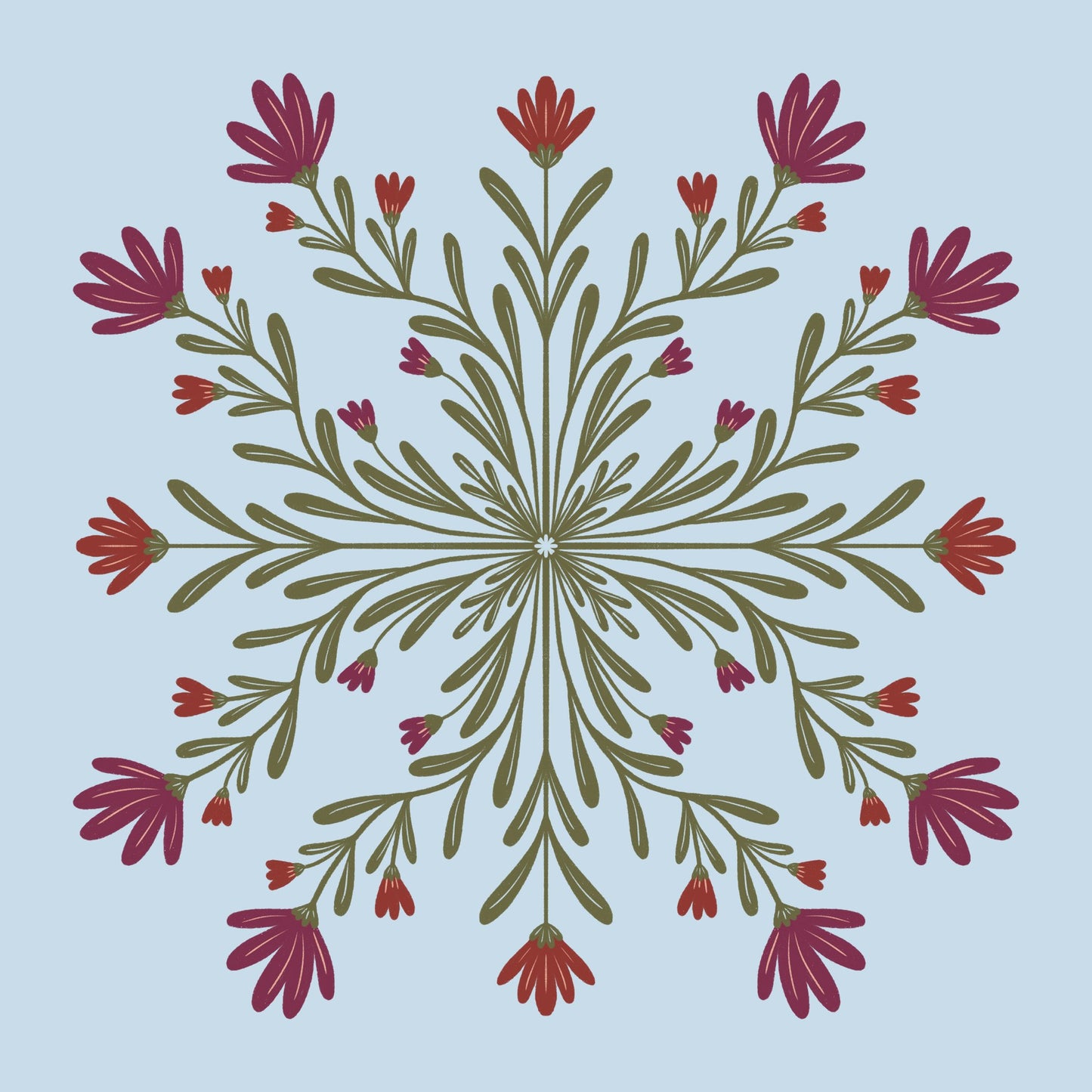 Symmetrical Floral Pattern - Poster / Art Print
