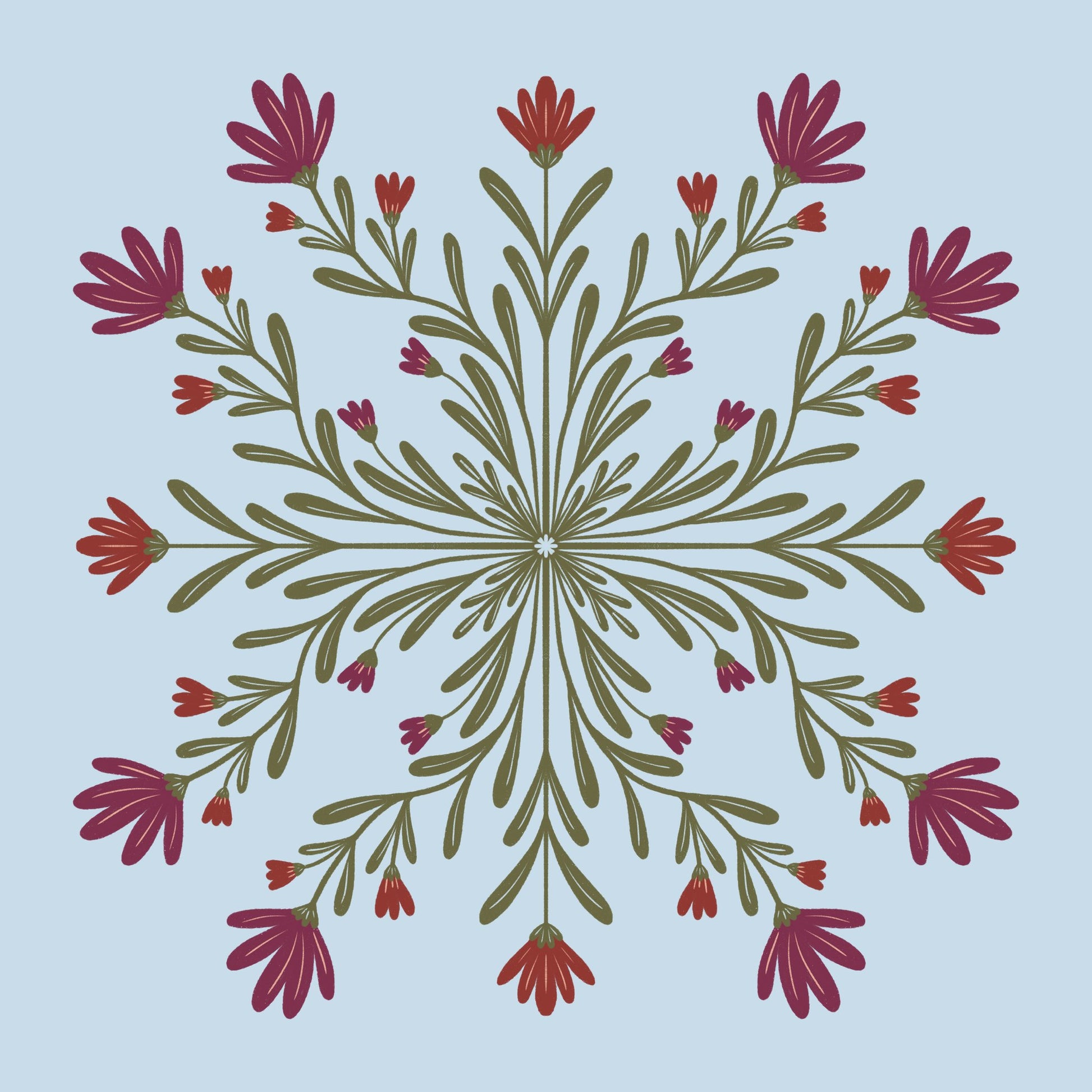 Symmetrical Floral Pattern - Poster / Art Print