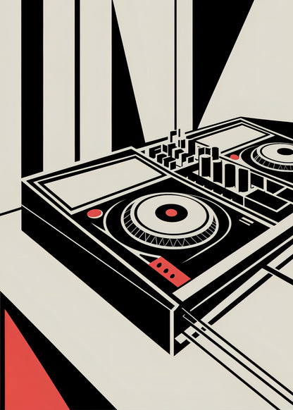 DJ Mixer - Bauhaus Style - Poster / Art Print