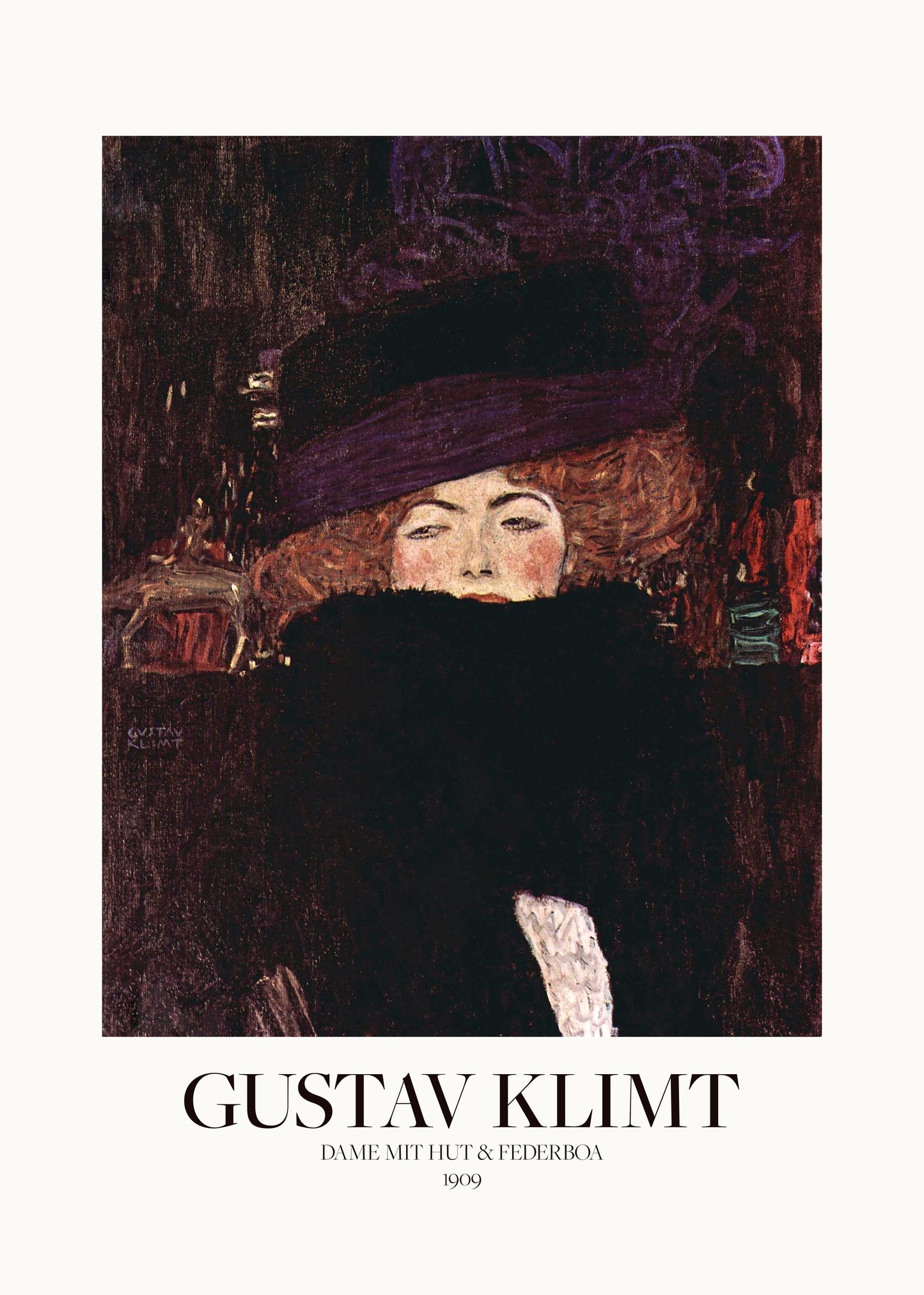 Dame Mit Hut Und Federboa (1909)  Poster - Poster / Art Print