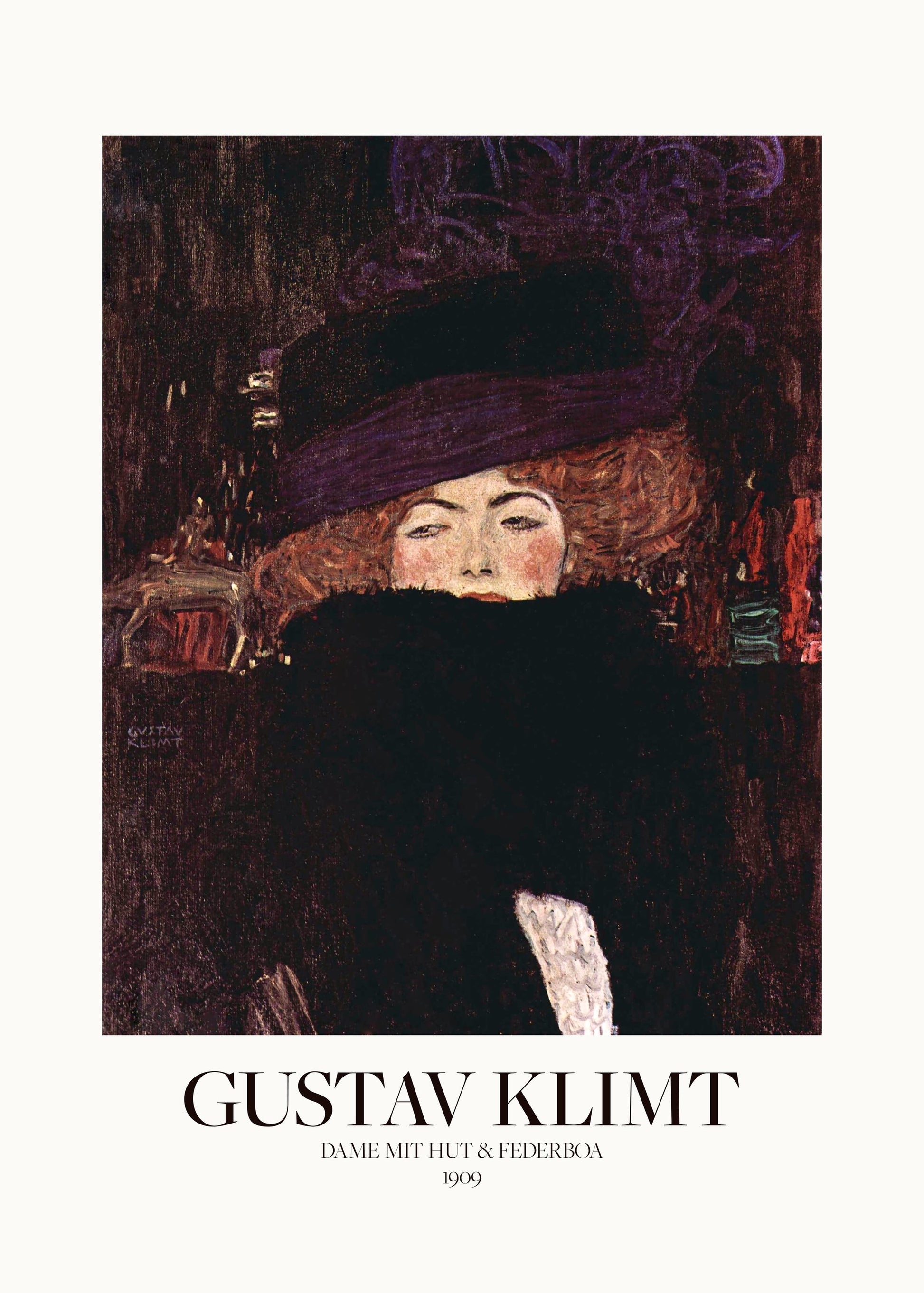 Dame Mit Hut Und Federboa (1909)  Poster - Poster / Art Print