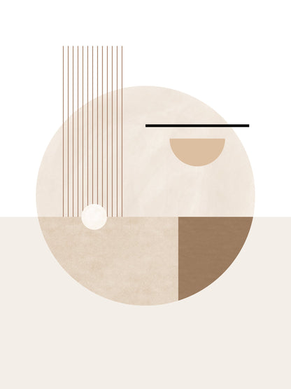 Neutral Semicircles Poster No.2 - Poster / Art Print