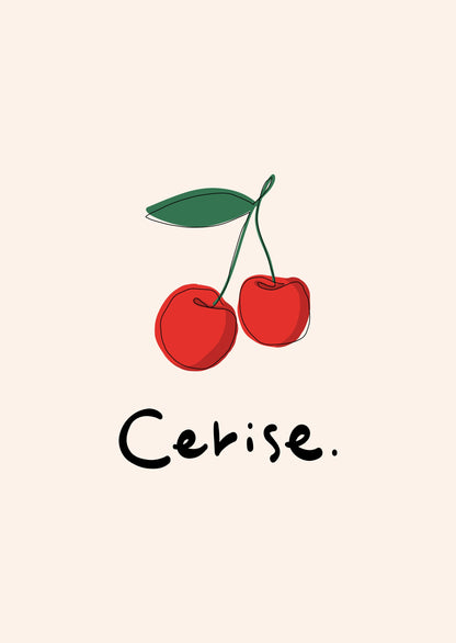 Modern French Fruits Collection "Cherry / Cerise" - Poster / Art Print