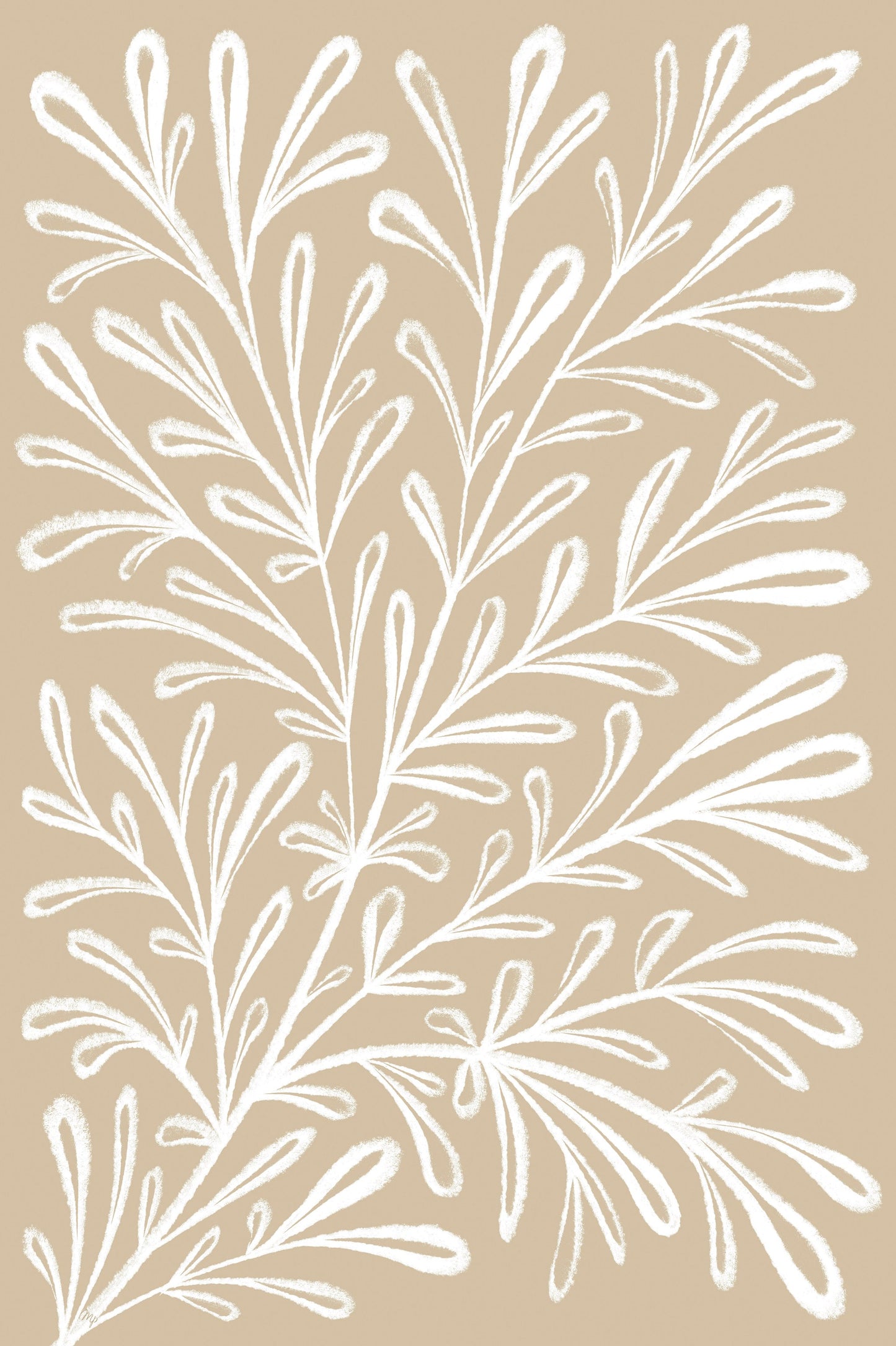 Beige White Plant - Poster / Art Print