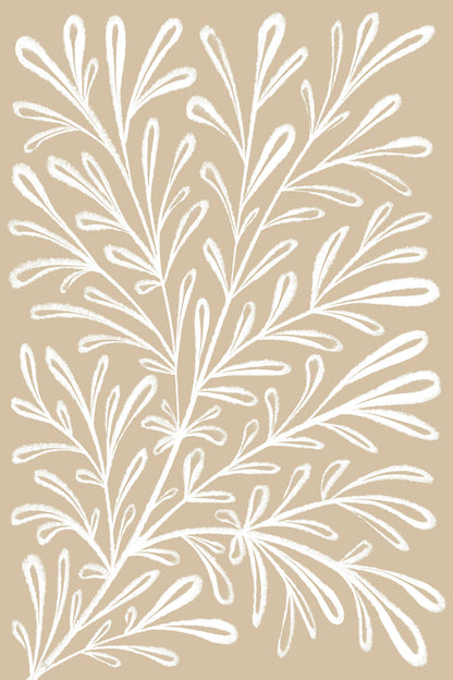 Beige White Plant - Poster / Art Print