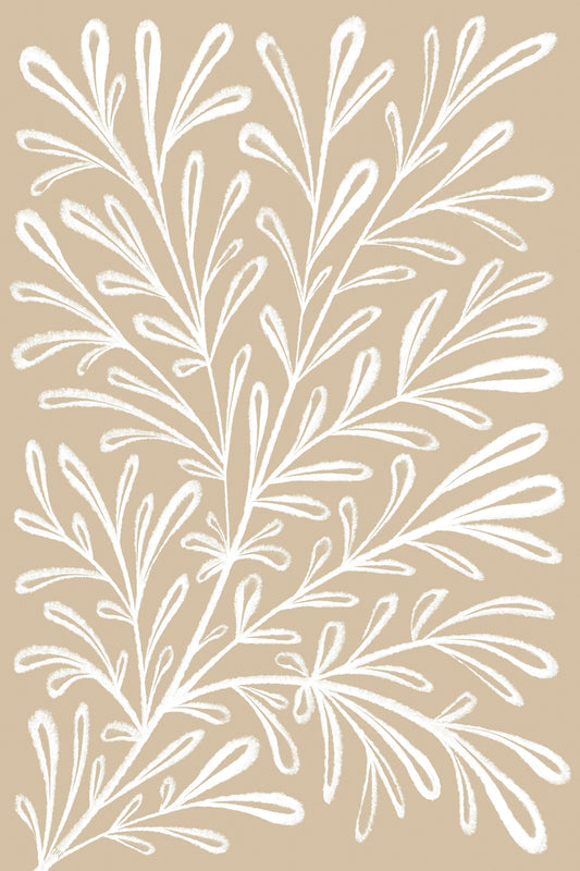 Beige White Plant - Poster / Art Print