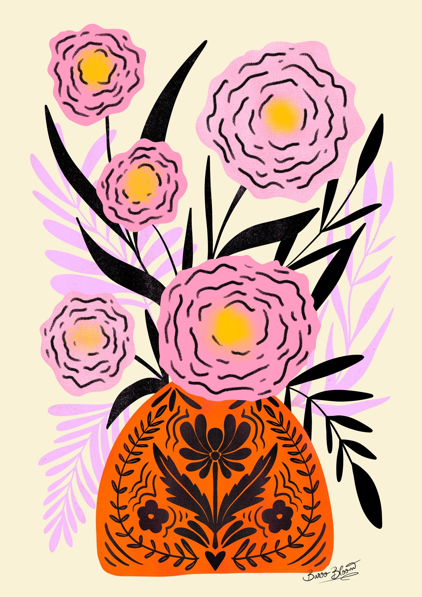 Pink Maxi Flower Vase - Poster / Art Print