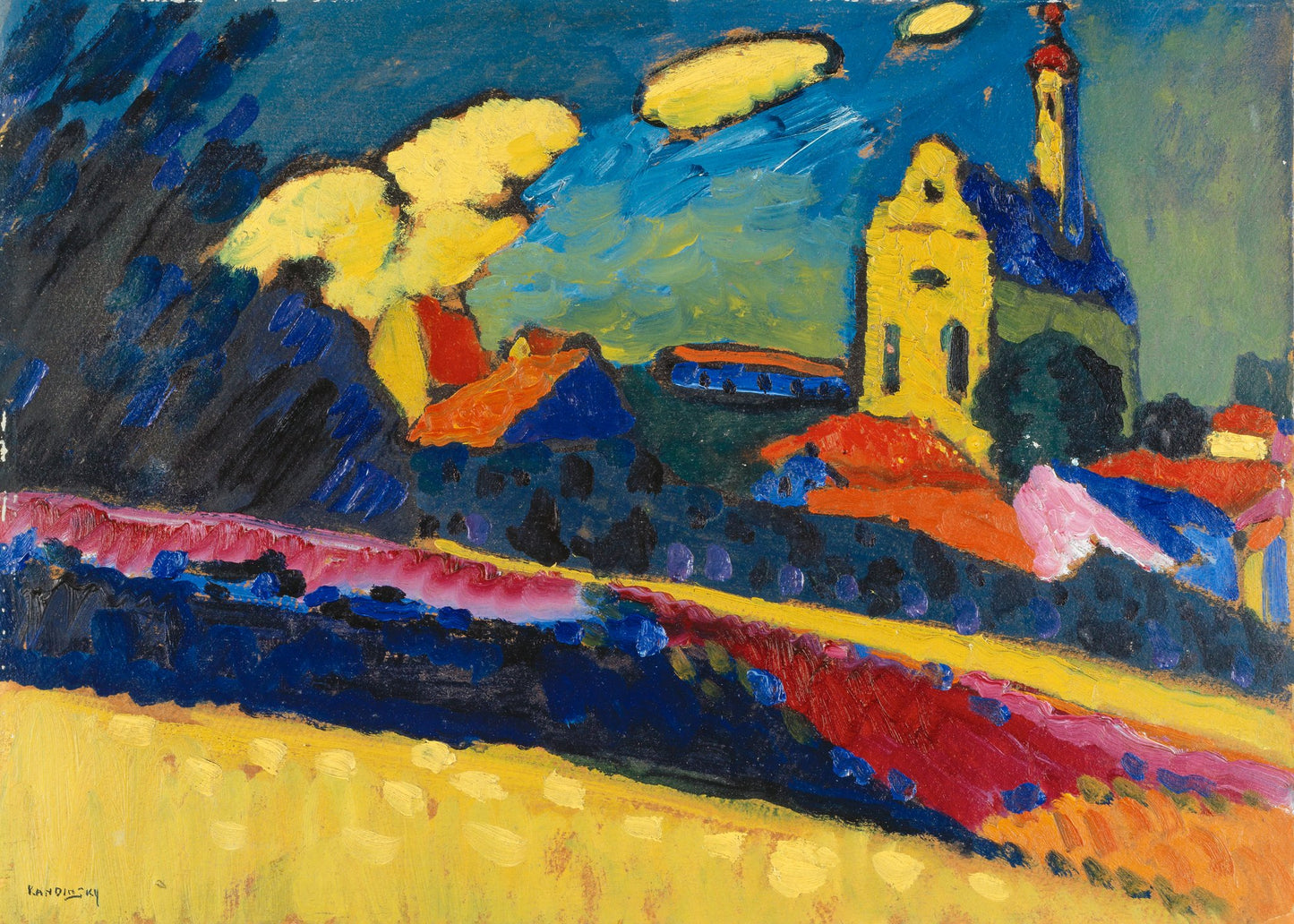 Study of Murnau  Landscape With Church (1909) - Poster / Art Print