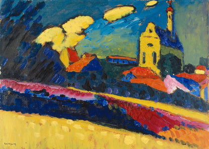 Study of Murnau  Landscape With Church (1909) - Poster / Art Print
