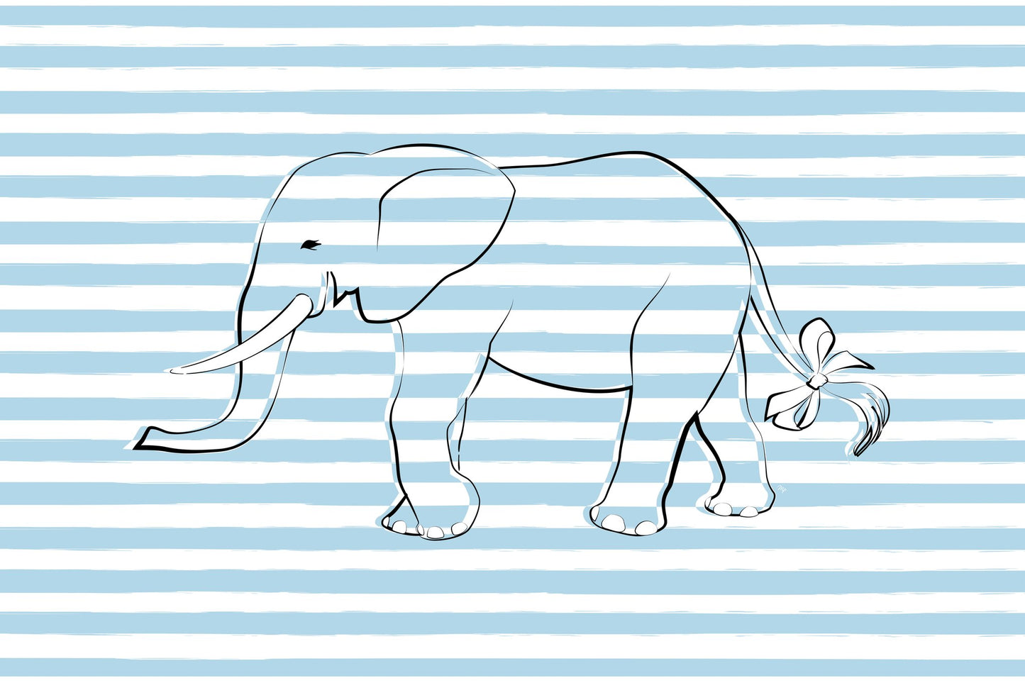 Stripe Elephant - Poster / Art Print