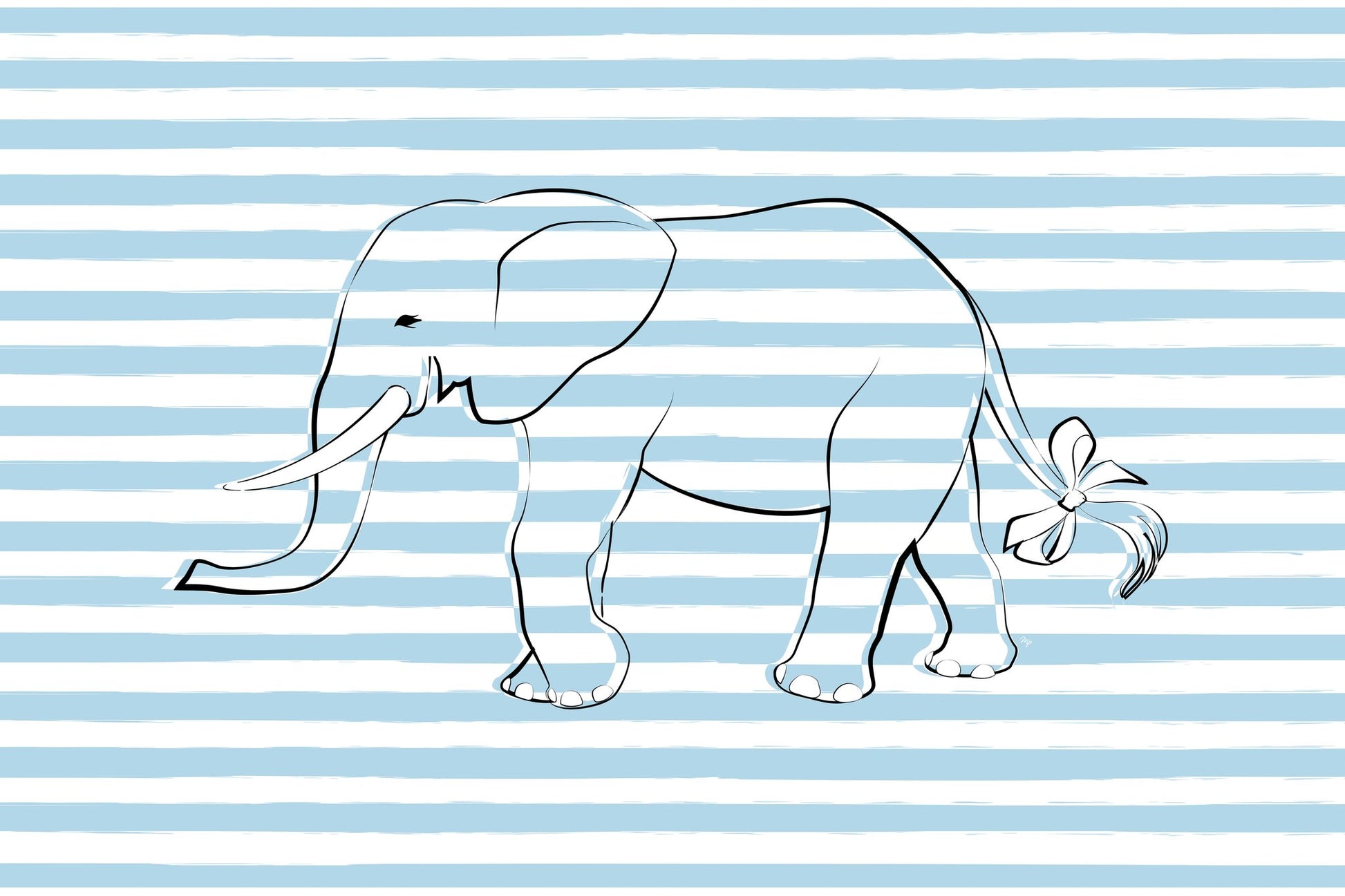 Stripe Elephant - Poster / Art Print