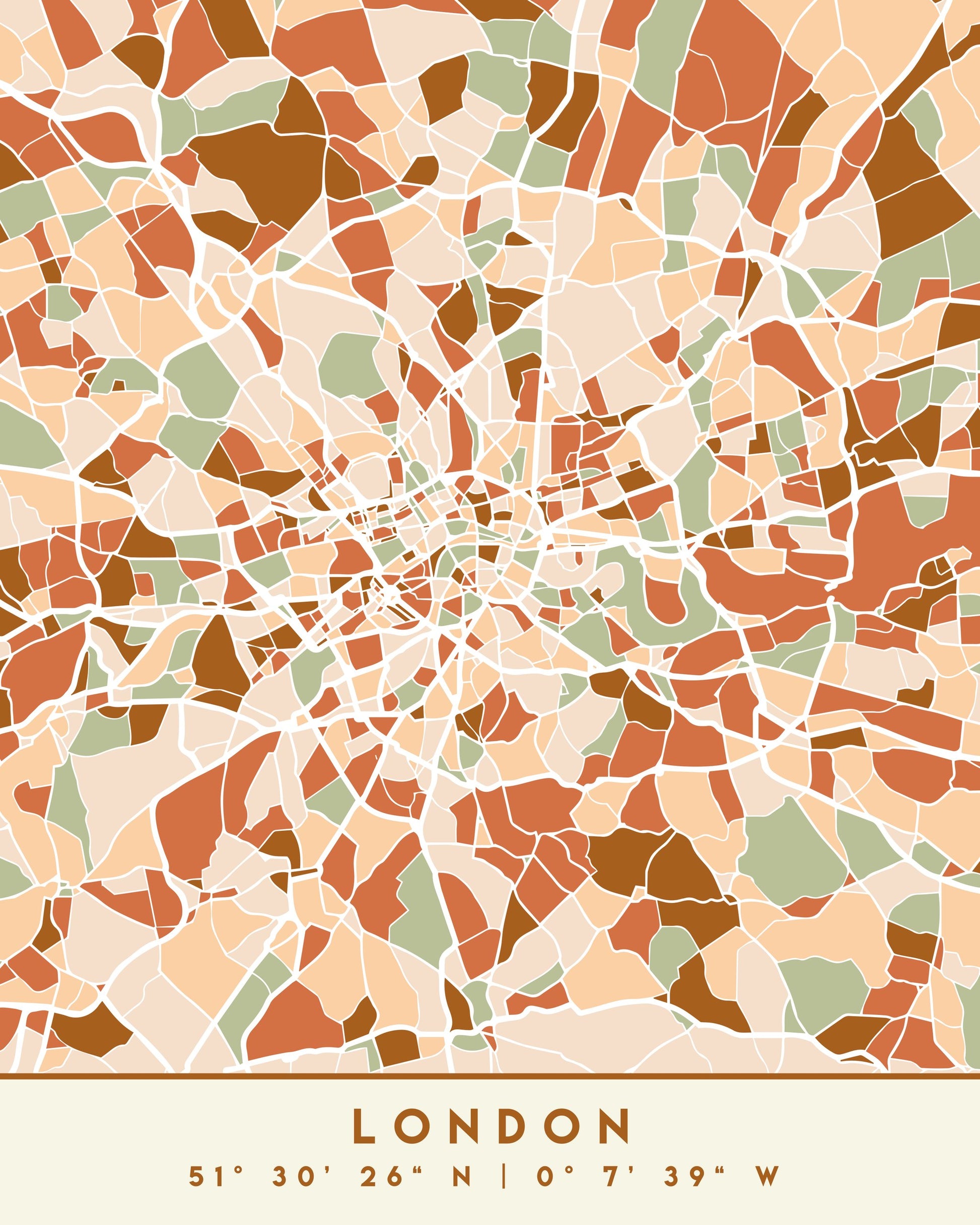 Black Maps Earth Tones 41 - Poster / Art Print