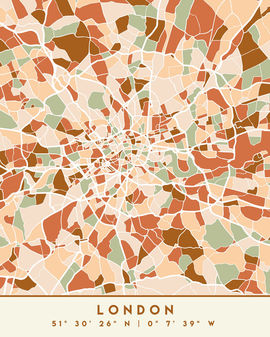 Black Maps Earth Tones 41 - Poster / Art Print