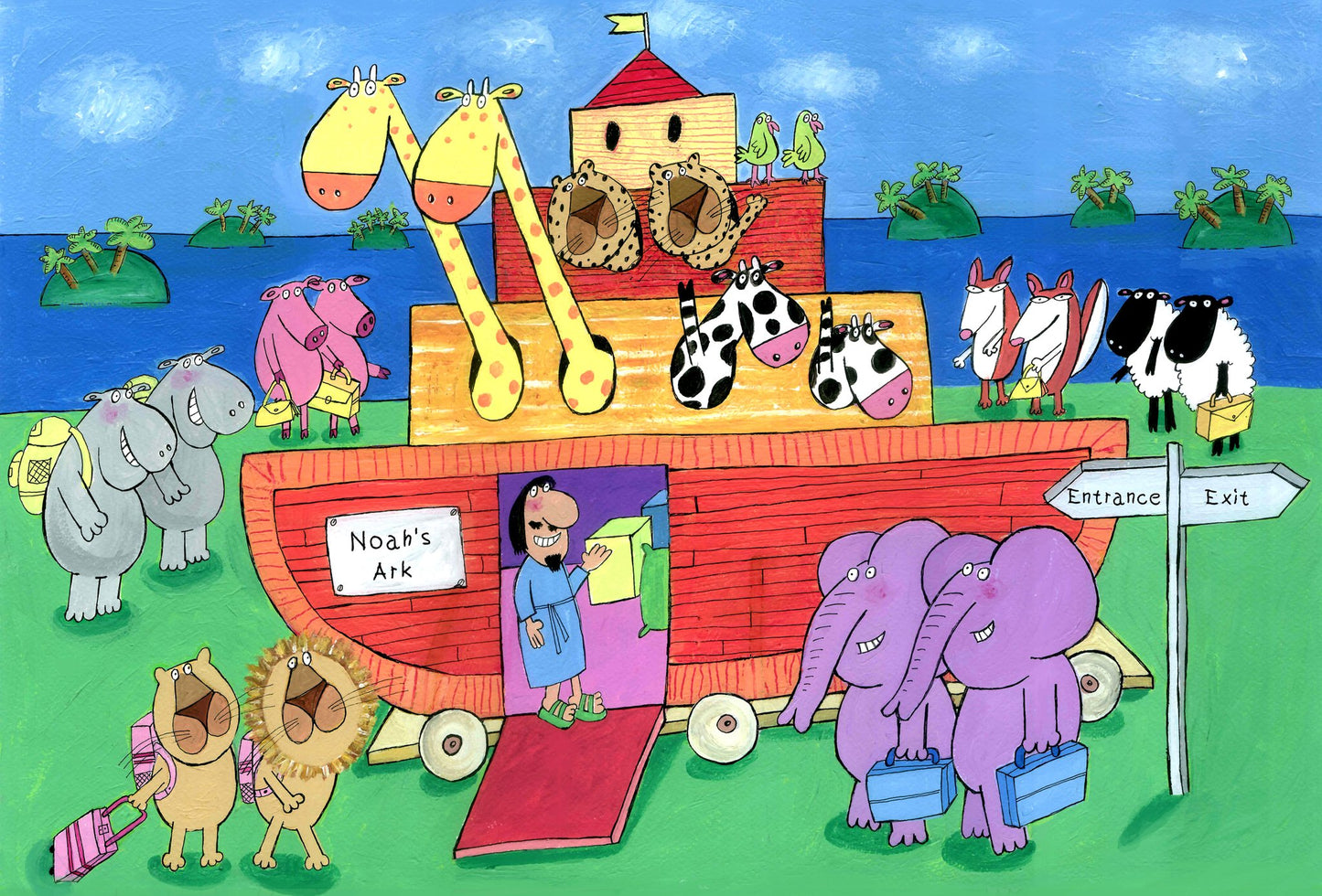 The Animals Enter Two by Two into Noah's Ark - Poster / Art Print