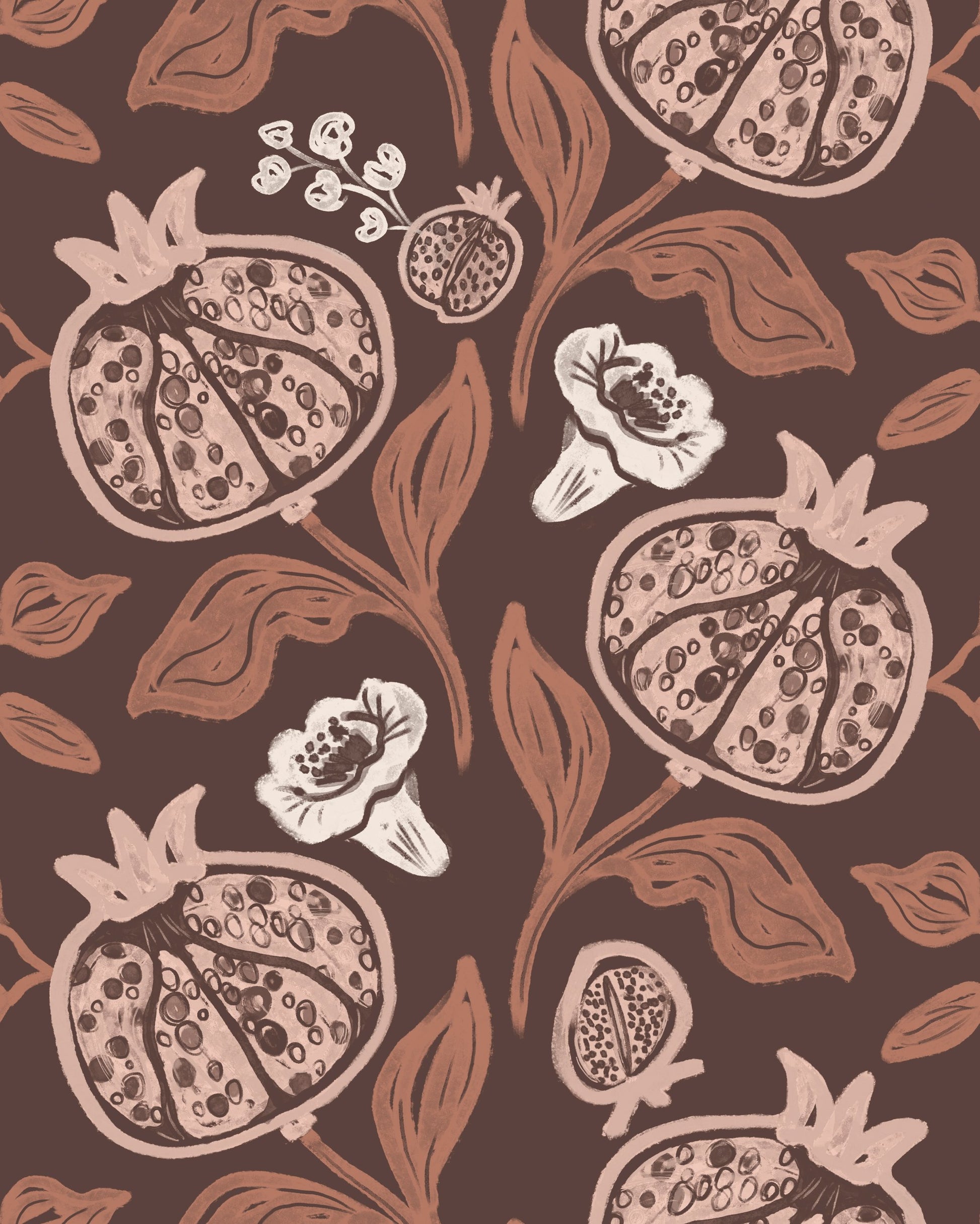 Pomegranates Pattern - Poster / Art Print
