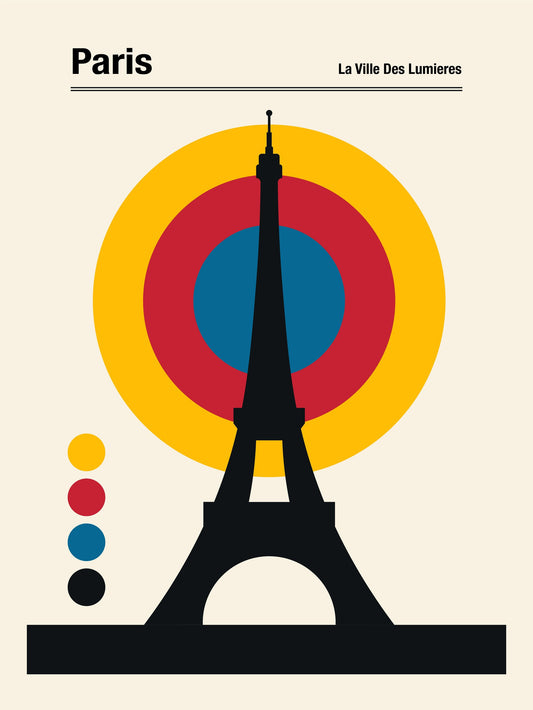 Paris Eiffel Tower Retro travel Print - Poster / Art Print