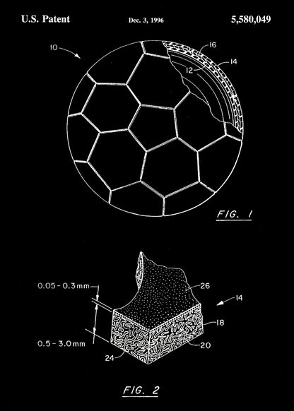 Soccer Ball Patent 1996 - Poster / Art Print