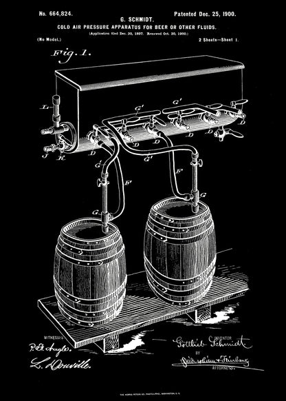 Apparatus for Beer Patent 1944 - Poster / Art Print