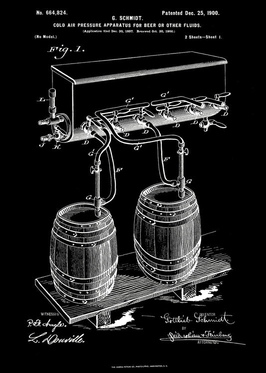 Apparatus for Beer Patent 1944 - Poster / Art Print
