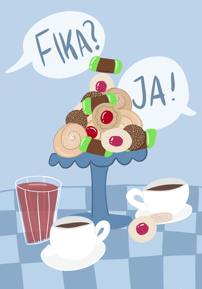 Fika? Ja! - Poster / Art Print
