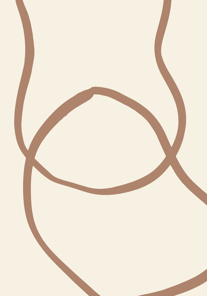 Abstract Lines Mocha 6 - Poster / Art Print