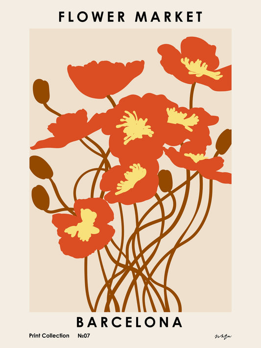 Flower Market. Barcelona - Poster / Art Print